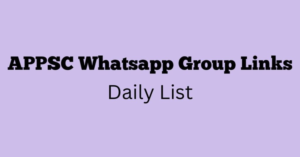 APPSC WhatsApp Group Links