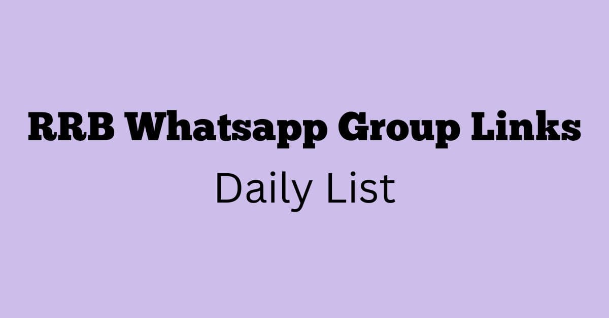 RRB WhatsApp Group Links