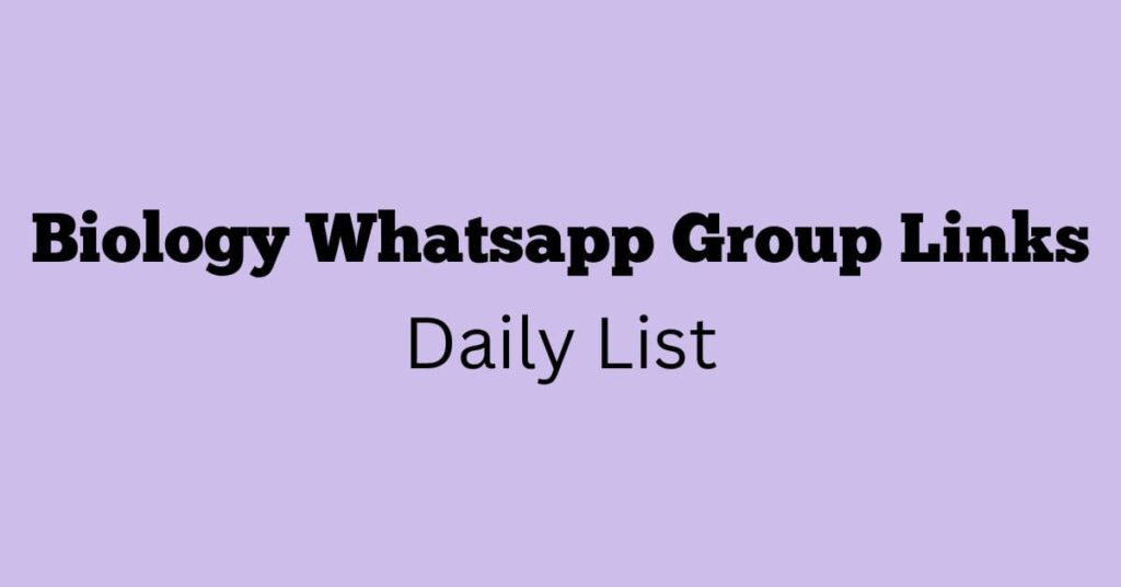 Active Biology WhatsApp Group Links